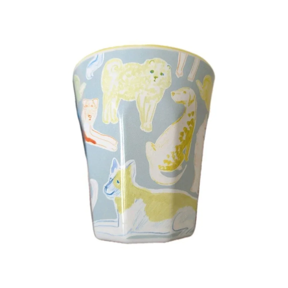 Anthropologie Tumbler Set Melamine Set of 4 Dogs Puppies Theme